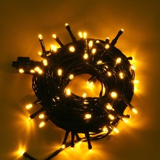 Dometopia 可連接綠線 LED 精靈燈泡 50顆 5m + 電源插孔組, 暖色, 5m, 50顆, 1套