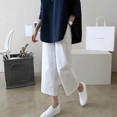 Elsso 女款寬鬆版型寬鬆亞麻褲