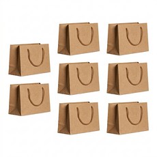언더보스 무지 쇼핑백 가로형 10 x 12 x 6 cm, 크라프트, 8개