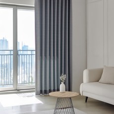 VIEW HOUSE 智慧定型四季遮光穿環式窗簾套組, 灰色