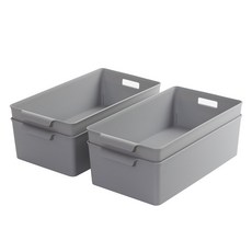 BELLAHOUSE 素色收納盒 4入, 灰色