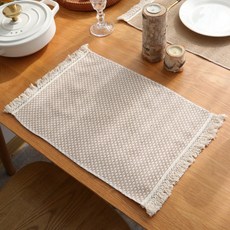 Daparang 方形刺繡流蘇亮點居家咖啡廳餐墊 HJ1488