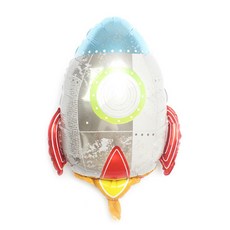 EMOKUBEE 火箭鋁箔氣球, 混合色, 1個