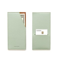 FunnYmade 卡片現金收納袋及皮革零用錢信封, 薄荷灰色, 2個