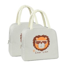 Paradiso 可愛角色手提式保溫保冷便當袋 灰色, 2個