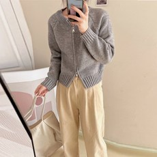 어썸풀 여성용 리치플 집업 니트 가디건