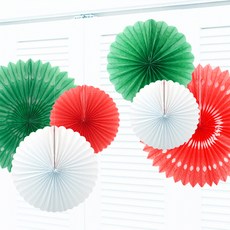 PARTYHAE 紙扇裝飾6件組, 聖誕節