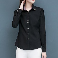 알로데 여성용 오피뉴 핫피스 단추 포인트 셔츠