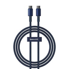 Baseus 倍思 鎢金系列 Type-C-Type-C快充傳輸線 100W, 1m, 1條, 深海藍
