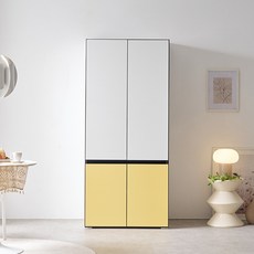 퍼피노 체스 800 키큰 주방 광파 수납장 도어형 방문설치, 옐로우