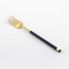 보겐 스퀘어 투톤 커트러리 디저트포크, 블루 + 골드, 1개