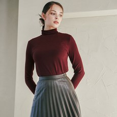 FITIN 女款內建胸墊棉質免穿內衣高領長袖T恤