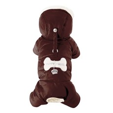 PUPPY ANGEL 寵物公狗用 DoubleTM 刷毛鋪棉連身褲 PA-OW543, #225 棕色