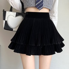 LUNA GIRL Eltonby 絲絨荷葉邊短裙