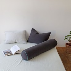 누블 모찌 피치스킨 원형 롱쿠션 바디필로우 커버, 차콜
