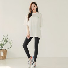 TUBE TREE 女款Logo印花寬鬆短袖防曬衣+高腰無尷尬線長泳褲 BEIV7206LE