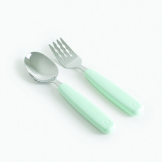 탁가온 유아용 네모 스푼포크 세트, 민트, 스푼 + 포크 + 케이스, 1세트