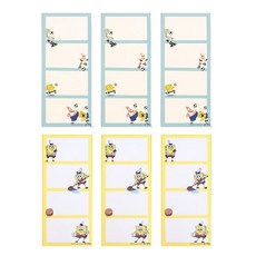 海綿寶寶 LUCALAB 四格便條紙 2款 3入組 C, 足球 + 蟹堡王, 1套