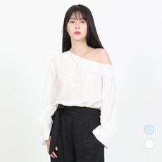 엘쏘 여성용 오프숄더 사선라인 포인트 셔츠