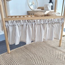 JHOME 條紋廚房短簾, 棕色