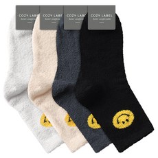 COZY LABEL 男款笑臉圖案睡襪 4雙
