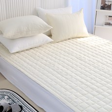 King系列家庭式固定鬆緊帶絎縫防蟎薄墊, 奶油乳酪