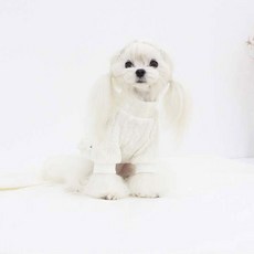 RARE MINX 狗狗麻花高領針織衫, 象牙白, 1個