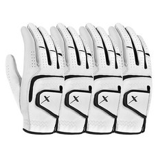 Gear X 男用半羊皮 The New 高爾夫手套 右手專用, 白色, 4個