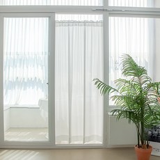 MAISONTEXTILE 艾蜜莉 防焰雪紡柔滑遮蔽簾, 白色