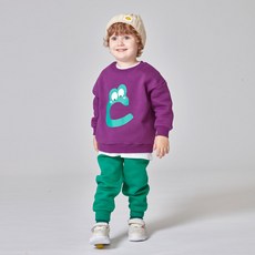 KIDSCOMO 童款青蛙文字刷毛長袖套裝