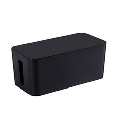 엔템 심플 사각 멀티탭 정리함 블랙 대, 1개