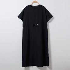 플랜데이 아노락 허리스트링 반팔 롱 원피스