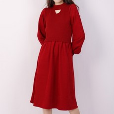 뮤리엘 루즈핏 라운드 골지 니트 원피스