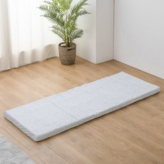 끌리마 소프 알러지 방지 원단 3단 폴딩 접이식 매트리스 토퍼, 연그레이, 7cm