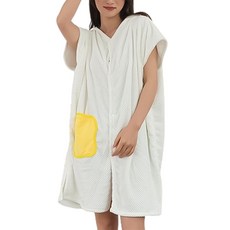 Market Pio 女性用連帽口袋設計浴袍, 1個, 類型1