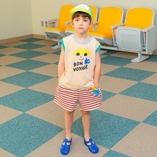 라라아망 아동용 통기성 포스 스트라이프 반바지