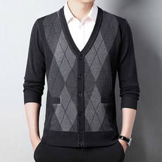 남성용 DM 아가일 패턴 가디건