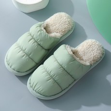 마켓피오 층간소음 방지 패딩 털 거실화, 그린, 1개