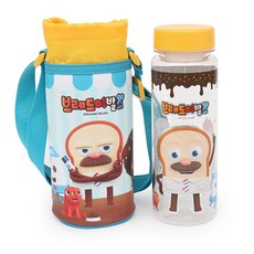 天才麵包理髮師肩背按壓式吸管水瓶組 PO036, 混色, 500ml