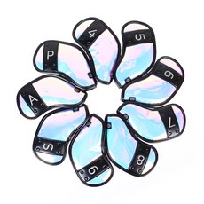 TECH SKIN 亮面高爾夫球桿套, 黑色, 9個