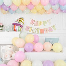 PARTY PANG 3層蛋糕氣球馬卡龍生日派對裝飾組, 混合色, 1套