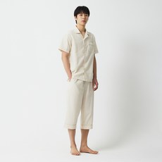 JAJU 男性棉質泡泡紗七分睡衣套裝