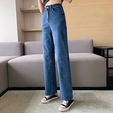 LUNA GIRL 女款Cheekpoint直筒牛仔褲