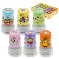 POPO FANCY Lululala 萬年印章 6種混合 4組(24個), 黑色, 1套