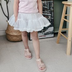 Bienvenu 女童透氣媽咪製造莎莎內搭安全褲雪紡可愛短裙 7807