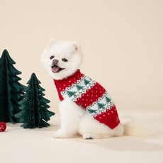 PETBONE 狗狗聖誕經典針織衫, 紅色, 1個