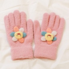 ROROCHAT 女童花朵刺繡保暖手套