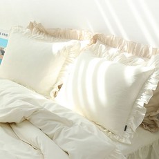 韓國 amante Courtney粗棉布荷葉邊絎縫枕頭套