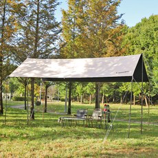 Breeze Moon 4 層黑色塗層防撕裂 300D 直角防水布遮陽罩 + 專屬包款套裝, 棕褐色