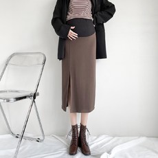 에어홉 임산부 스플릿 롱스커트